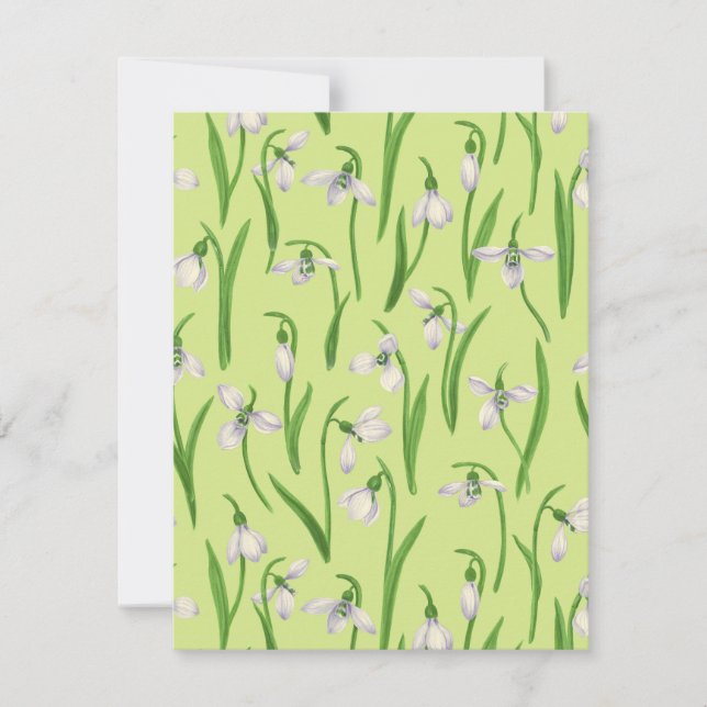 Snowdrops on honey dew invitation (Front)