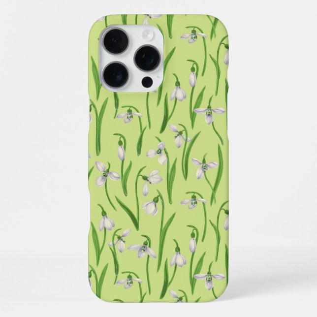 Snowdrops on honey dew iPhone case (Back)