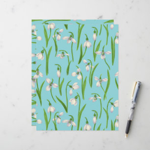 Snowdrops on pool blue