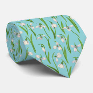 Snowdrops on pool blue tie