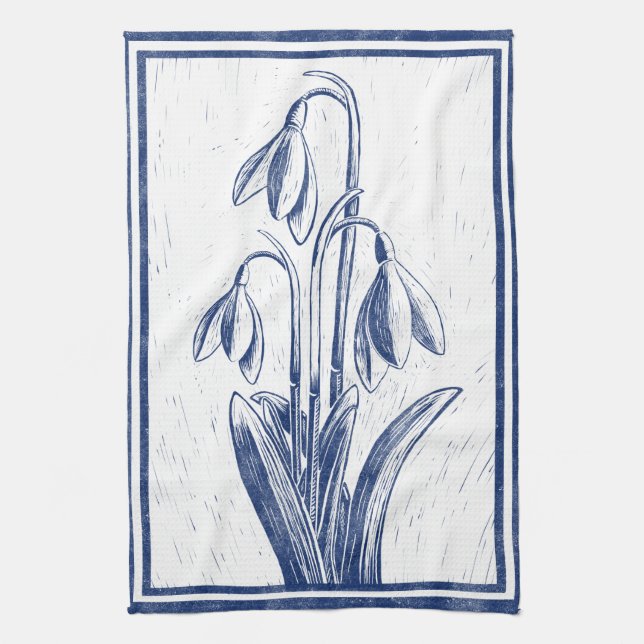 Snowdrops Tea Towel (Vertical)