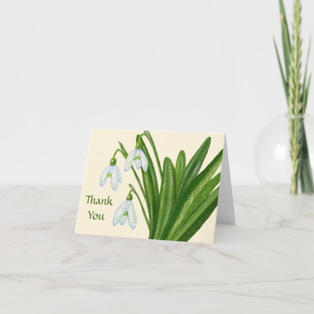 Snowdrops thank you card (Front)