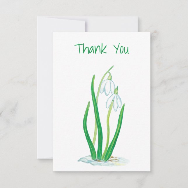 Snowdrops  thank you card (Front)