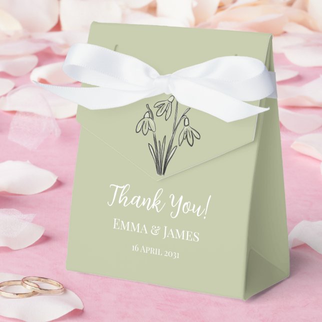 Snowdrops Thank You  Favour Box (Wedding)