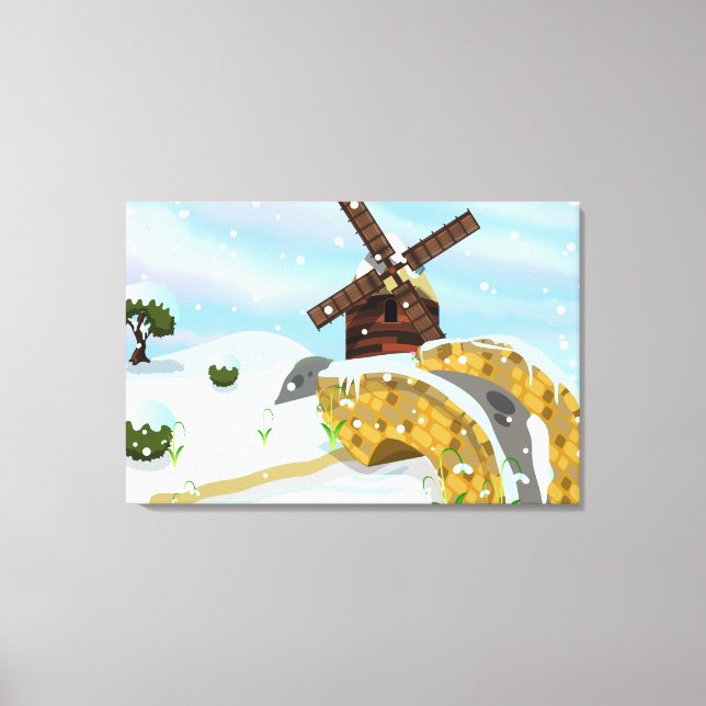 Snowdrops windmill canvas print (Front)