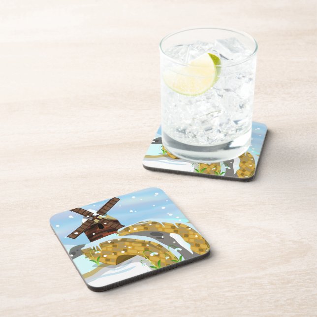 Snowdrops windmill coaster (Right Side)
