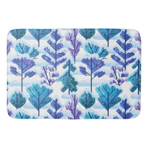 Snowed Trees Winter Pattern Bath Mat