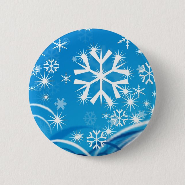 Snowfall 6 Cm Round Badge (Front)