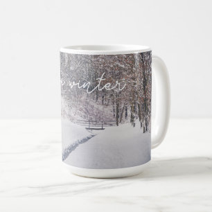 Snowfall at the park coffee mug