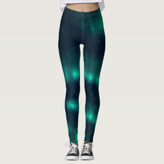 Snowfall Aurora Borealis - Northern Lights Artwork Leggings
