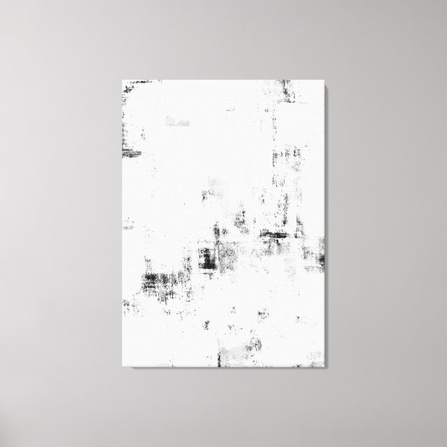 'Snowfall' Black and White Abstract Art Canvas Print (Front)
