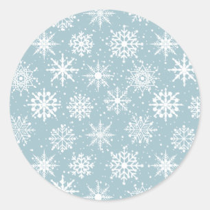 Snowfall Classic Round Sticker