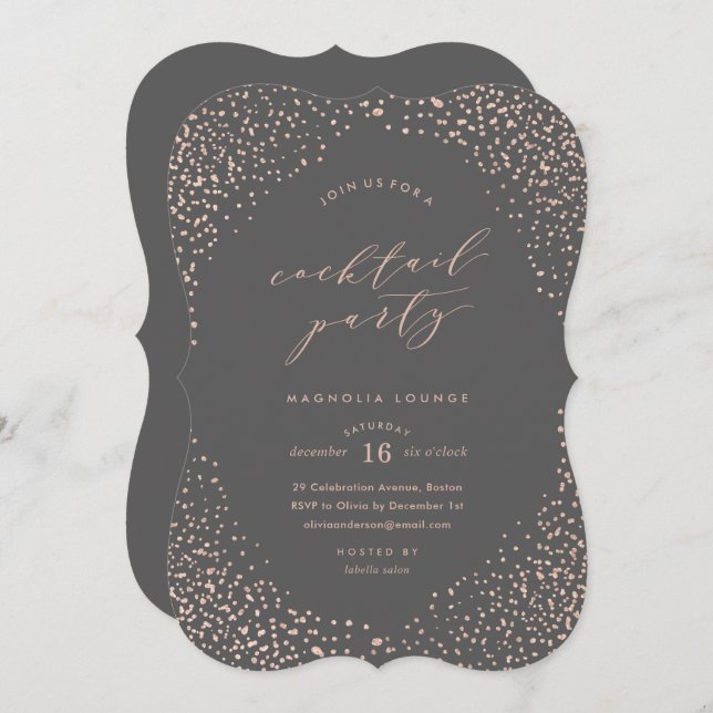Snowfall Cocktail Party Invitation (Front/Back)