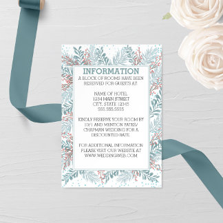 Snowfall Ferns Winter Wedding Enclosure Card