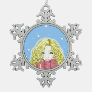 Snowfall Girl Snowflake Ornament