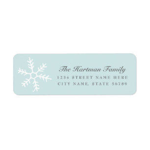 Snowfall   Holiday Return Address Labels   Blue