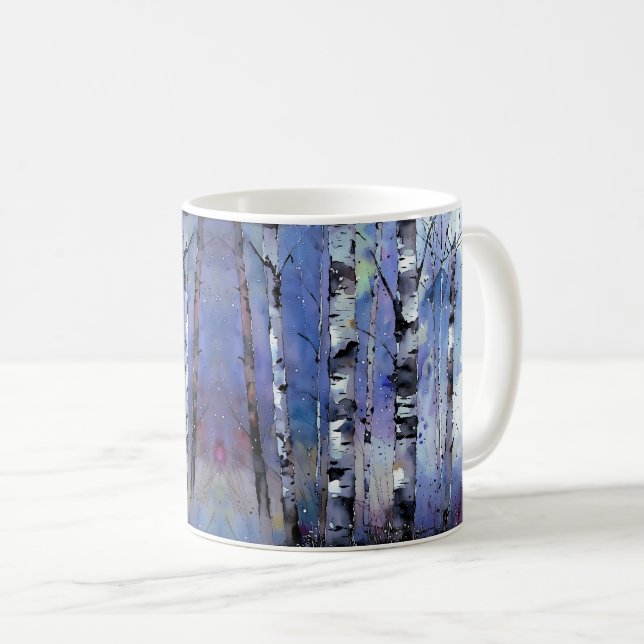 Snowfall in the Enchanted Birch      Coffee Mug (Front Right)