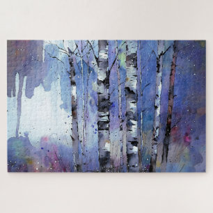 Snowfall in the Enchanted Birch      Jigsaw Puzzle