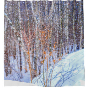 Snowfall In The Grove Shower Curtain