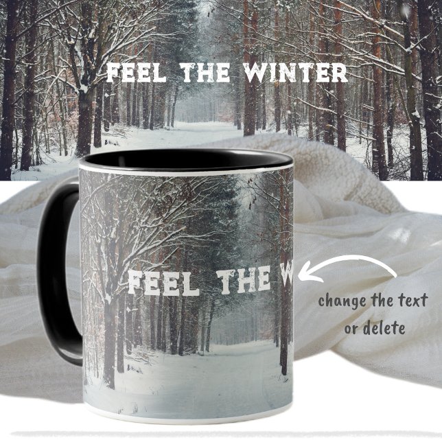 Snowfall in the winter forest  mug (Creator Uploaded)