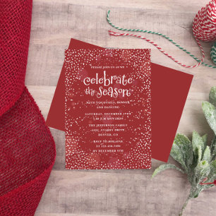 Snowfall Let's Celebrate the Season Holiday Party Invitation