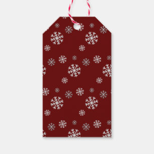 Snowfall Red Gift Tag