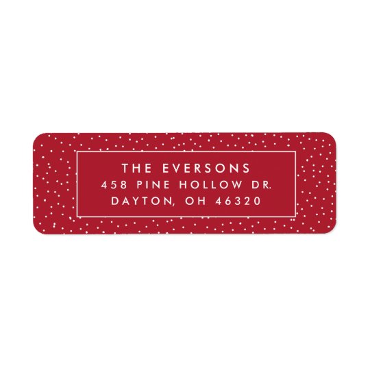 Snowfall Return Address Labels | Red