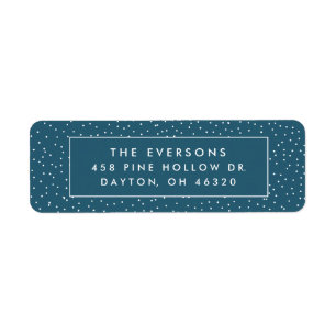 Snowfall Return Address Labels   Teal