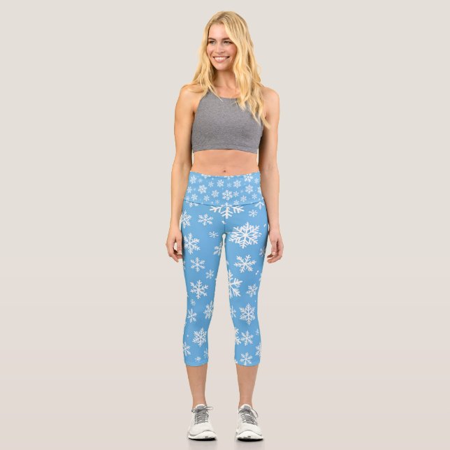 Snowfall Serenade Capri Leggings (Front)