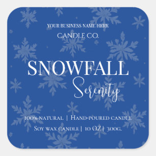 Snowfall Serenity White Tea & Jasmine Candle Label