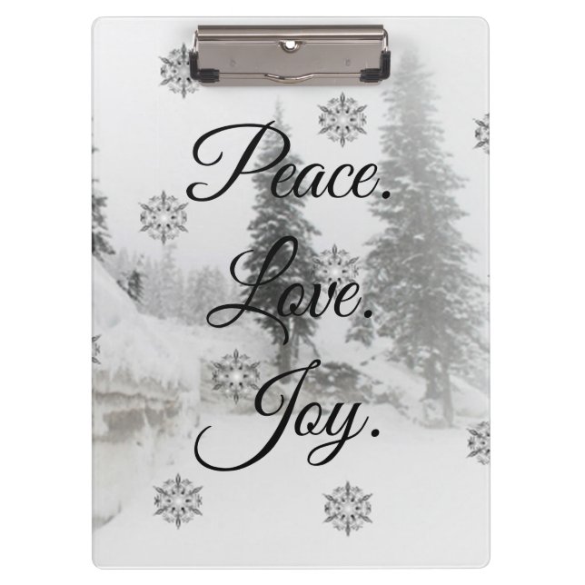 Snowfall Snowflakes Christmas black white sketch  Clipboard (Front)