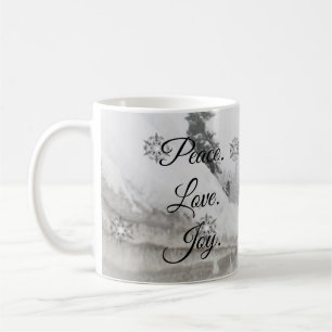 Snowfall Snowflakes Christmas black white sketch Coffee Mug