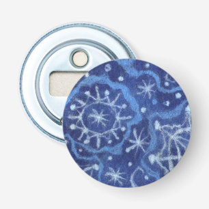 Snowfall Snowflakes Snow Flakes Flurry New Year Bottle Opener