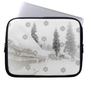 Snowfall snowflakes winter christmas laptop sleeve