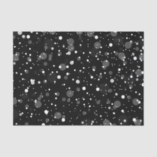 Snowfall Tissue Paper with Black Background