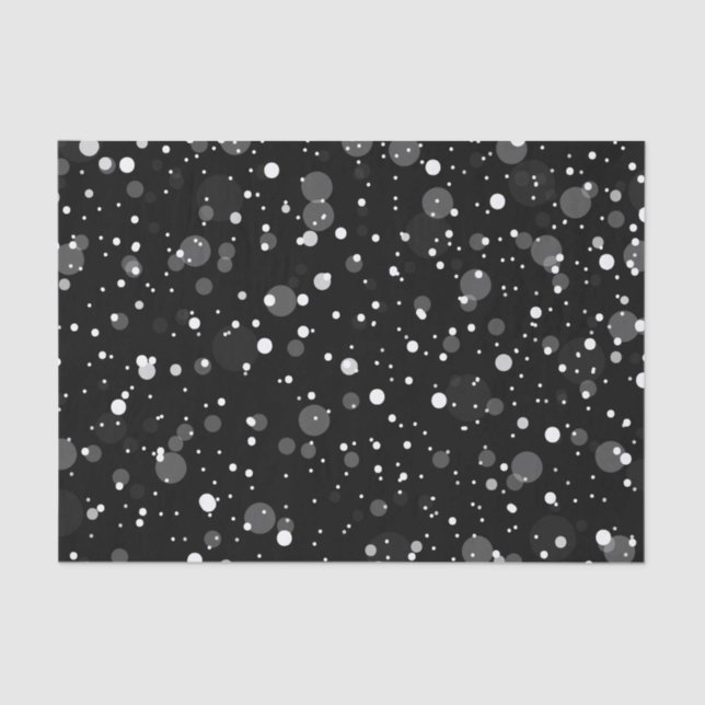 Snowfall Tissue Paper with Black Background (Front)