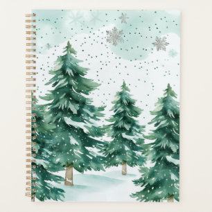 Snowfall Whispers – Winter Forest Notebook Planner