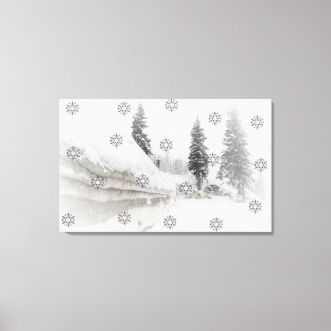 snowfall winter christmas canvas print (Front)