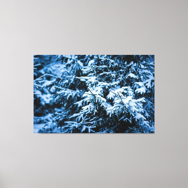 Snowfall Winter Christmas Tree Canvas Print (Front)