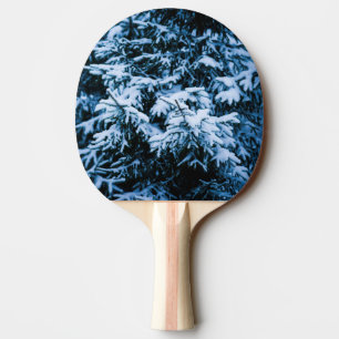 Snowfall Winter Christmas Tree Ping Pong Paddle