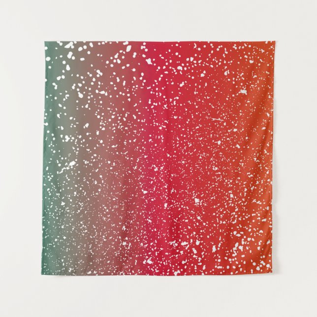 Snowfalls on colourful background vintageabstract, tapestry (Front)