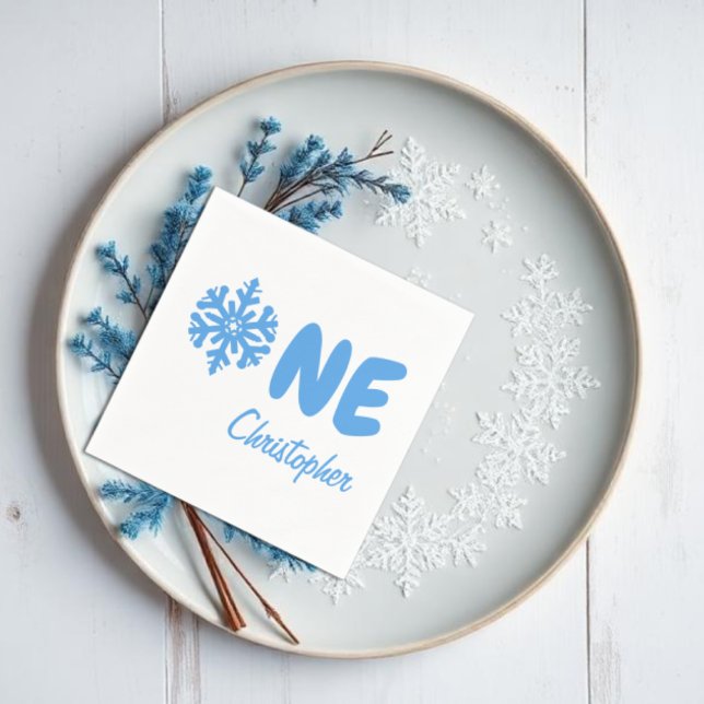 Snowflake 1st Birthday Napkin (Creator Uploaded)