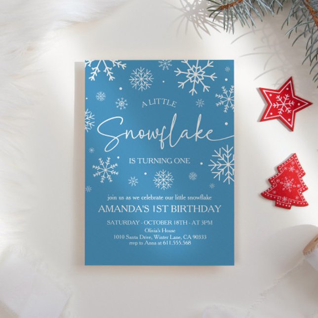 Snowflake 1st Birthday Winter Onederland Invitation (Creator Uploaded)