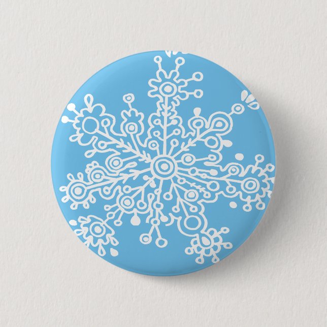 Snowflake 6 Cm Round Badge (Front)