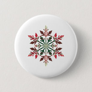 snowflake 6 cm round badge