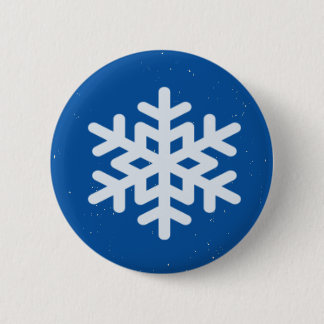 snowflake 6 cm round badge