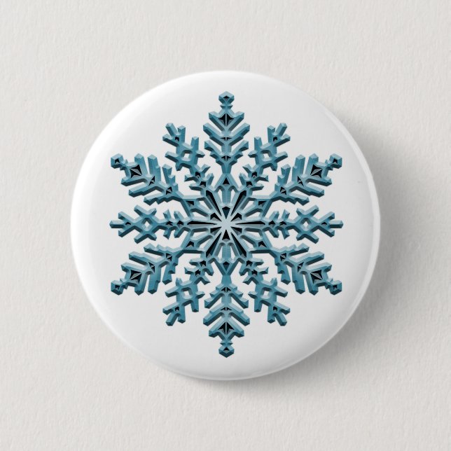 Snowflake 6 Cm Round Badge (Front)