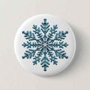 Snowflake 6 Cm Round Badge