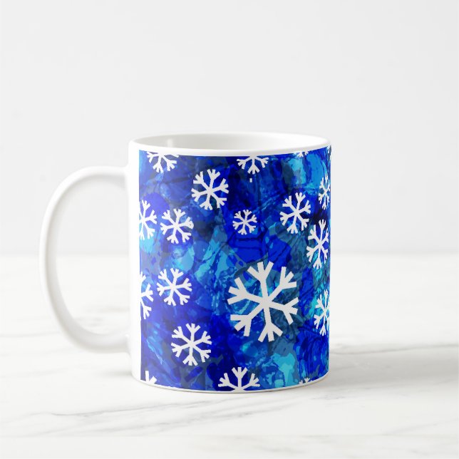 Snowflake Abstract: Vintage Seamless Pattern. Coffee Mug (Left)