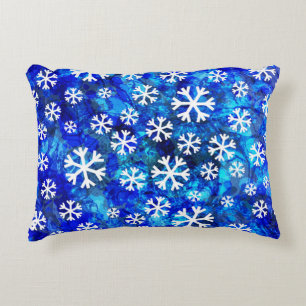 Snowflake Abstract: Vintage Seamless Pattern. Decorative Cushion